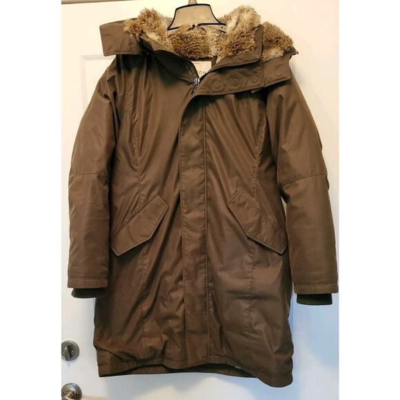 Aritzia Babaton Oskar Parka Olive Green Faux Fur Size XL Heavyweight EUC - Picture 3 of 16